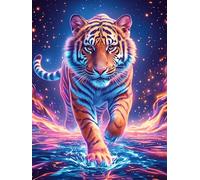 Cachorro de Tigre en Brillo ardiente mágico Puzzle 300 Piezas Educativo Construir 3D Animal Salvaje Mascota Cute Rompecabezas para Familia Maquetas Educativas Desafío Intelectual Decoración Hogar 300