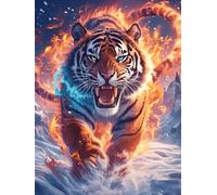 Cachorro de tigre en brillo ardiente mágico Puzzles 300 Piezas DIY Creativo Personalizable Animal salvaje mascota Rompecabezas Familiar Para Toda La Familia Juguete Educativo Aliviar Estrés Decorativo