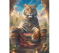 Cachorro de Tigre en Estilo Real Antiguo Puzzle 500 Piezas Papel Principiantes Mascota de Vida Silvestre Desarrollo Habilidades Estimulación Cerebral Juego Compartir 500