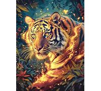 Cachorro de Tigre en un Brillo Ardiente Mágico Puzzle 300 Piezas Cartón Grueso Para Adolescentes Mascota de Vida Silvestre Cute Mejora Coordinación Ojo-Mano Actividad Compartir Familia Pieza Colección