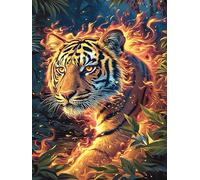 Cachorro de Tigre en un Brillo Mágico Ardiente Puzzle 500 Piezas Cartón Grueso para Adultos Mascota de Vida Silvestre Decoración Única Hogar Noches Juegos En Familia Regalo De Año Nuev