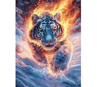 Cachorro de Tigre en un Resplandor mágico ardiente Puzzle 300 Piezas Cartón Grueso para Adolescentes Mejora Coordinación Ojo-Mano Actividad Compartir Familia Pieza Colección Navidad 300 PCS