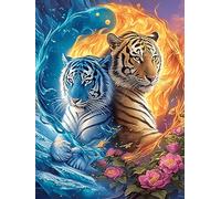 Cachorro de tigre y cachorro en brillo mágico Puzzles 300 Piezas Maquetas 3D Educativas Profesionales Planta silvestre Rompecabezas Para Familia Construir DIY Moderno Aliviar Estrés Decoración 300 PCS