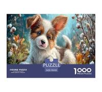 Cachorro de Tres Colores Puzzle Imposible,desafío para Adultos Autumn Cotton 1000 Piezas Obra De Arte De Juego De para Adultos Y Niños Mayores De 12 Años 70x50cm/1000pcs