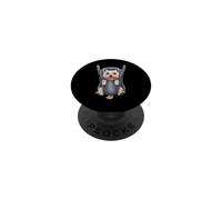 Cachorro Divertido de Yorkshire Terrier en un portabebés. Amante de los Perros PopSockets PopGrip Adhesivo
