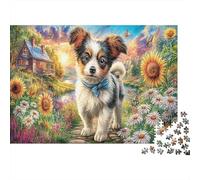 Cachorro en el jardín 1000 Piezas Puzzle, Arte Impreso, Estético y Desafiante, Juguete Educativo, Regalo, Adultos y Niños +8, 38x26cm