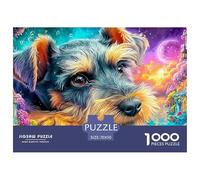 Cachorro en una Vibrante Tierra de Hadas submarinas Puzzle De 1000 Piezas Lindo Perro Mascota Desafío De Ingenio para Todas Las Edades 70x50cm/1000pcs