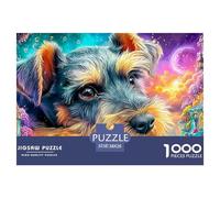 Cachorro en una Vibrante Tierra de Hadas submarinas Puzzle De 1000 Piezas Lindo Perro Mascota Juego De Puzzle Familiar para Todas Las Edades 38x26cm/1000pcs