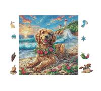Cachorro Golden Retriever by The Lighthouse Puzzle 100 Piezas Cartón Resistente para Coleccionistas Entretenimiento Toda La Familia Mejora Memoria Pack Completo para Navidad 28x28cm