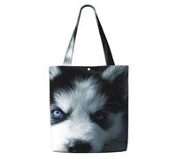 Cachorro husky，Bolsas de supermercado reutilizables, bolsas de compras, bolsas de lona de gran capacidad, bolso de hombro