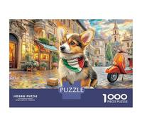 Cachorro Italiano Puzzle 1000 Piezas Corgi Street Cartón Premium para Toda La Familia Regalo Cumpleaños para Relajarse 70x50cm/1000pcs