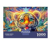 Cachorro juguetón con un Copo de Nieve en la Cabeza Puzzle De 1000 Piezas el Rey del Bosque Desafío De Ingenio para Adultos Y Niños 70x50cm/1000pcs