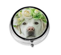 Cachorro Labrador Retriever Gracioso, Pastillero, Pastillero redondo Pequeño contenedor de pastillas Organizador de pastillas de viaje