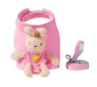 Cachorro Lindo Chaleco para Mascotas Conjunto de Arnés y Correa para Perros Sólidos Ropa para Mascotas con Oso de Bolsillo para Entrenamiento para Caminar de Chihuahua Yorkie (Rosa L)