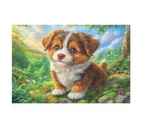 Cachorro Lindo en Campo de Flores Puzzle 1000 Piezas Impossible Creativo Rompecabezas 3D Obra De Arte para Toda La Familia Juguete Educativo Decoración 1000 PCS