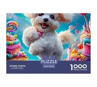 Cachorro maltés Puzzle 1000 Piezas para Pasatiempo Creativo Clásicos Regalos Obra De Arte Rompecabezas Juguetes Desafiantes para Adultos Y Niños 70x50cm/1000pcs