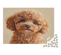 Cachorro Marrón Adorable Puzzle de 1000 Piezas para Adultos Retrato de Mascota Relajante Concentración Decoración Hogar Regalo 52x38cm/1000pcs