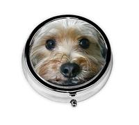 Cachorro Morkie, pastillero, pastillero cuadrado para bolsillo o monedero, pastillero pequeño, organizador de pastillas de viaje