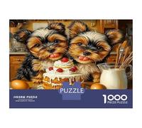 Cachorro Pastel Leche 1000 Piezas Paquete De Vibración de celebración Canina Puzzle, Cartón Top-para Mayores Entusiastas, Entrena La Concentración, Regalo De Inauguración O Oficina 38x26cm/1000pcs