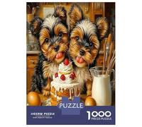 Cachorro Pastel Leche 1000 Piezas para Adultos Vibración de celebración Canina Puzzle De Cartón Ecológico-Favorito De Las Familias, Fiesta O Descanso De Oficina, Chulo