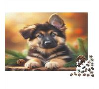 Cachorro Pastor Alemán Puzzle de 1000 Piezas Papel para Adultos Escena Bosque de Pinos Relajación Mejora Atención Diversión Familiar Regalo 70x50cm/1000pcs