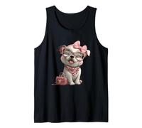 Cachorro Perro Rosa Leopardo Gafas Girly Glam Style Graphic Camiseta sin Mangas