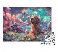 Cachorro Que sostiene Margarita en Boca Puzzle 1000 Piezas Mascotas - Rompecabezas, Desafiante, Adultos, Regalo, Juego Familiar, Decoración del Hogar 38x26cm/1000pcs