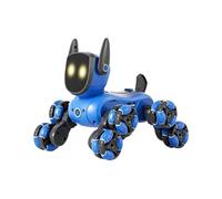Cachorro robot realista - Juguete electrónico interactivo para perros, mascotas que caminan con control de voz, de sensor de luz LED, diseño de simulación de piel suave, largo