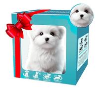 Cachorro Robot Realista, Juguete Interactivo de Perro AI, Camina, Ladra y Mueve la Cola, Mascota Recargable para Regalo de Cumpleaños, Juego de rol & Compañero Emocional Brown