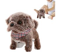 Cachorro robot realista | Juguete interactivo para perro que camina y ladra - Simulación de reacción de caricia de un cachorro de peluche | Compañero para niños y niñas, viajar, guardería, salón
