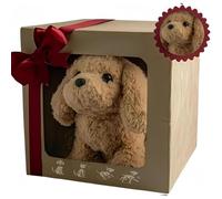 Cachorro Robot Realista, Juguete Peluche AI Interactivo para Niños y Adultos, Camina, Ladra y Mueve la Cola, Mascota Recargable, Compañero Sin Desorden para Apoyo Emocional & Juego de rol Brown