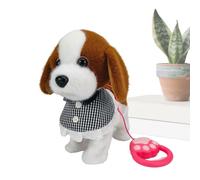 Cachorro Robótico,Animales de Peluche de Perro Interactivos - Cachorro Musical con Lengua Que Lame - para Niños Niñas Jóvenes Cumpleaños Fiestas Interior Dormitorio Salón Hogar Viaje Jardín