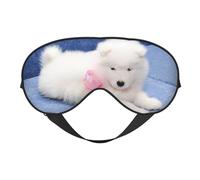 Cachorro Samoyedo Cachorro De Perros Blancos Con Lazo Peludo, Cubreojos completos Antifaz bloqueador de luz Antifaz para dormir Antifaz suave con los ojos vendados Noche
