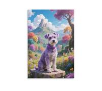 Cachorro Schnauzer Cuadro De Pared, Poster Obra De Arte Colgado | Impresión Lienzo Murales, Especial Pintura Decor De Hogar Para Dormitorio Pasillo, Regalo 12x18inch(30x45cm)