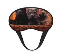 Cachorro Shar Pei negro, perros pequeños, cachorro gris, mascotas, Cubiertas oculares completas, antifaces para dormir que bloquean la luz, orejeras opacas para dormir