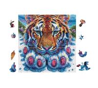 Cachorro Tigre Rainbow Puzzle 100 Piezas Cartón Grueso para Coleccionistas Eventos Team Building para Relajarse Regalo Aniversario 28x28cm
