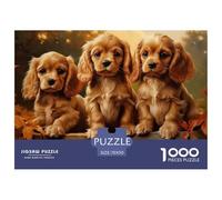 Cachorros Adorables Puzzle de 1000 Piezas Papel Hojas de Otoño para Adultos Puzzle para Adultos Decoración Hogar Relajación Regalo Familiar 70x50cm/1000pcs
