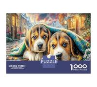 Cachorros bajo la Manta Puzzles Imposible,desafío para Adultos Animales Entretenimiento Creativo 1000 Piezas Obra De Arte De Juego De para Adultos Y Niños A Partir De 12 Años 52x38cm/1000pcs