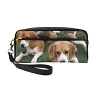 Cachorros Beagle, Bolsa de Maquillaje Bolsa de cosméticos Bolsa de Aseo de Viaje portátil Estuche de Cuero para Mujeres y niñas