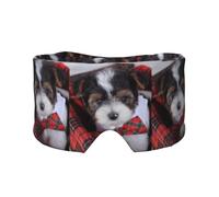 Cachorros de Biewer Terrier,Máscara para ojos con bloqueo de luz y protección ocular completa para dormir, orejeras y ojos.