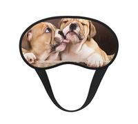 Cachorros de Bulldog Inglés Besos, Cubiertas oculares completas, antifaces para dormir que bloquean la luz, orejeras opacas para dormir