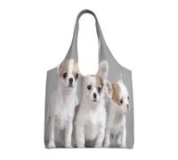 Cachorros de chihuahua,Bolsas de mano reutilizables, bolsas de supermercado, bolso de hombro de lona de gran capacidad