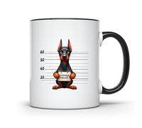 Cachorros De La Cárcel Con Fotos Policiales De Doberman Pinscher Taza Con Asa Taza De Café Chic Mug Para Oficina Hogar Escuela 330Ml