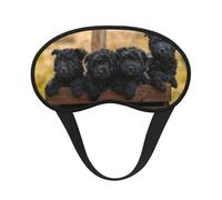 Cachorros de la familia Affenpinscher, perros negros, mono, Cubiertas oculares completas, antifaces para dormir que bloquean la luz, orejeras opacas para dormir