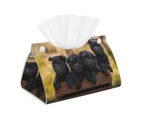 Cachorros de la Familia Affenpinscher Perros Negros Mono, Funda para Caja de pañuelos con Cierre, Reutilizable, Decorativa para baño, Sala de Estar, Dormitorio, Oficina y Coche.
