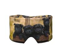 Cachorros de la familia Affenpinscher Perros negros Mono,Máscara para ojos con bloqueo de luz y protección ocular completa para dormir, orejeras y ojos.