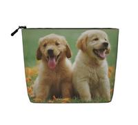 Cachorros de Labrador Retriever Amarillo,Neceser de Maquillaje de imitación Lino, Neceser de Viaje portátil