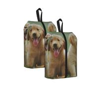 Cachorros de Labrador Retriever Amarillos， Bolsas de Viaje para Zapatos (Paquete de 2), Bolsas Impermeables para Guardar Zapatos, Organizador de Zapatos para Viajes y hogar.