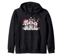 Cachorros de Navidad Husky - Lindos Huskies Siberianos de Navidad Sudadera con Capucha