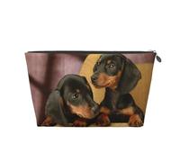 Cachorros De Perro Salchicha Mascotas Perros Perro Salchicha Pequeño, Bolsa de artículos de tocador Bolsa de Maquillaje Bolsa de cosméticos Bolsa de artículos de tocador de Viaje portátil